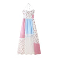 Damen Maxikleid mit floralen und karierter Patchwork-Optik R&B