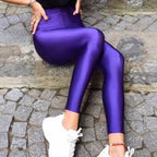Damen Hochwertige Shiny Leggings mit hohem Bund und perfekter Passform