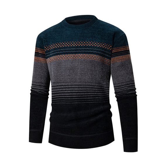 Herren modischer Pullover mit einzigartigem Strukturdesign und mehrfarbigem Muster R&B