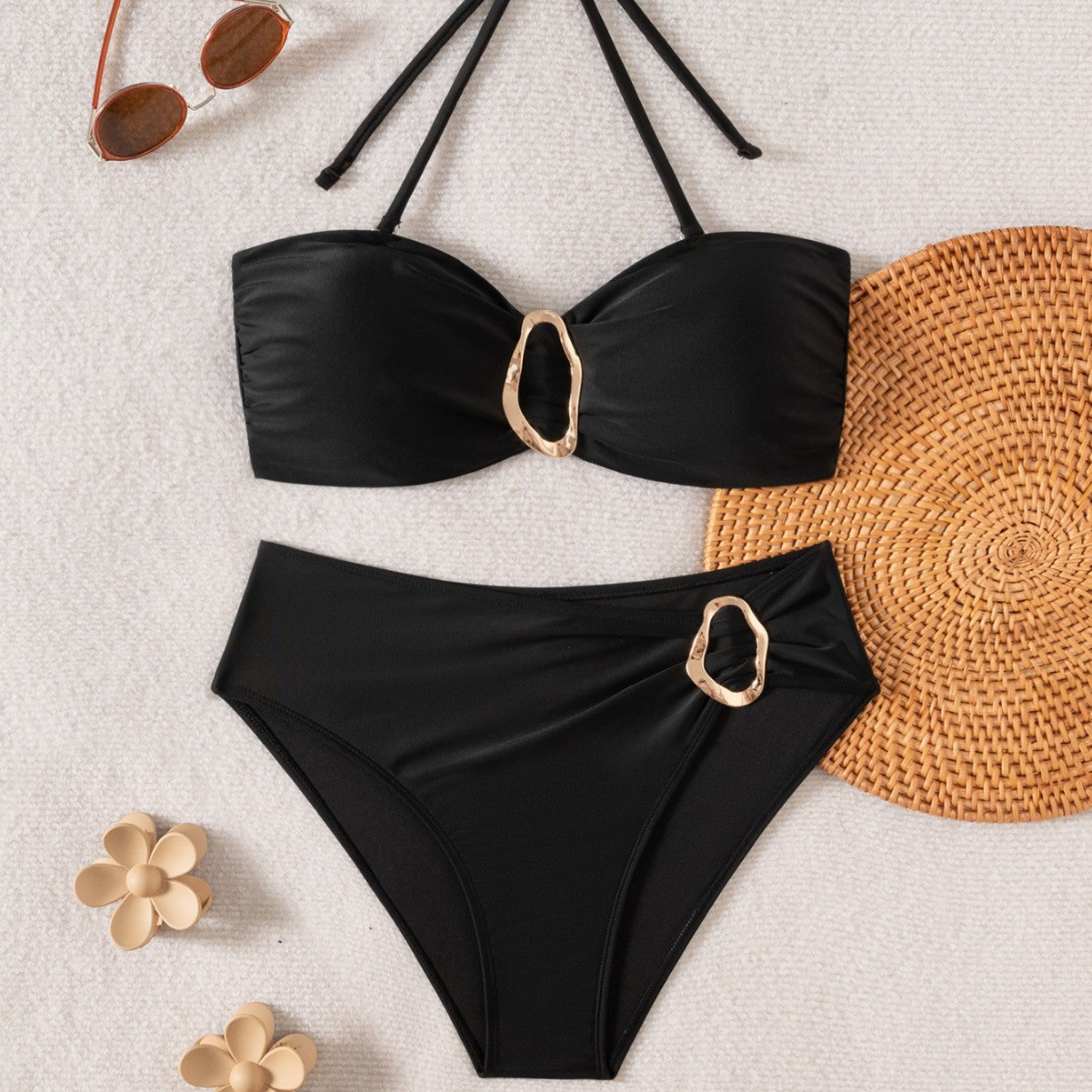Damen Hochwertiger Bikini mit verstellbarem Oberteil und eleganter Schnalle R&B