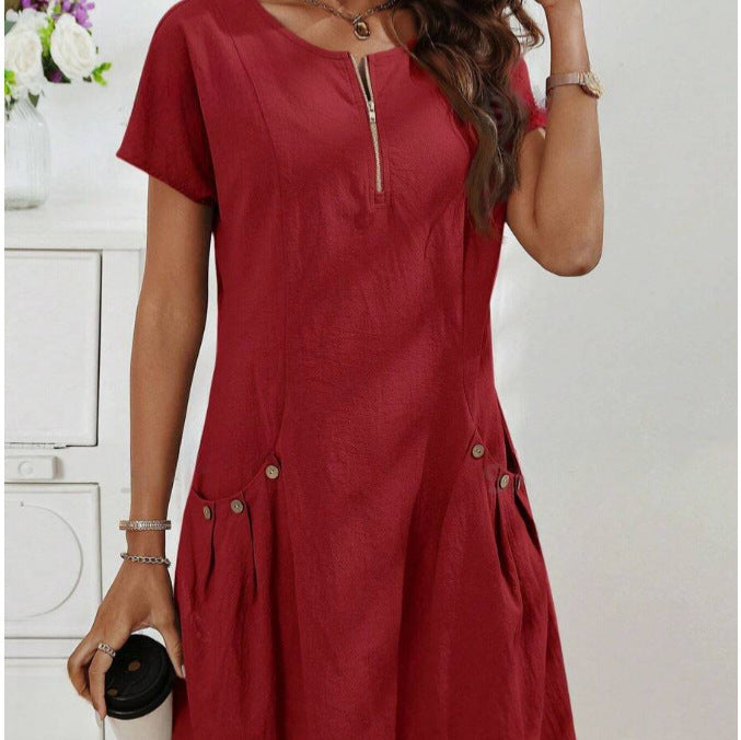 Freizeitkleid Damen mit Reißverschluss
