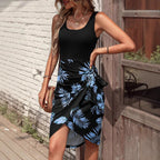 Damen Strandkleid mit Wickeldesign und floralem Muster R&B