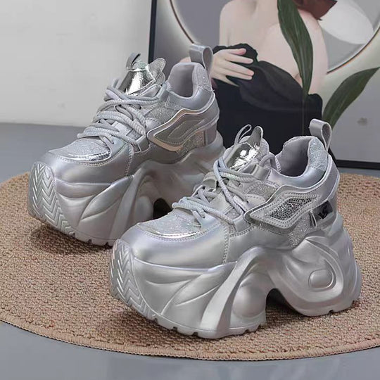 Damen Plateau Sneakers mit atmungsaktiver Mesh-Oberfläche und komfortabler Dämpfung R&B