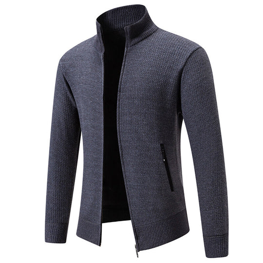 Herren Strickjacke mit modernem Reißverschluss und praktischen Taschen R&B