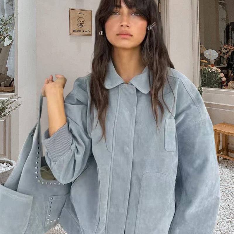 Damen Modische Oversized Denimjacke R&B