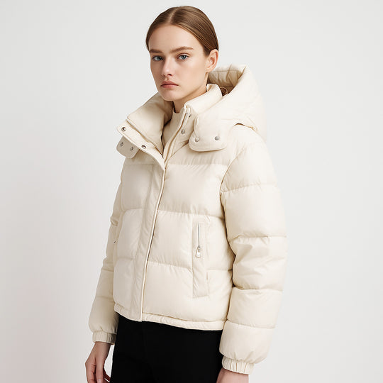 Damen Pufferjacke mit abnehmbarer Kapuze und voluminösem Schnitt R&B