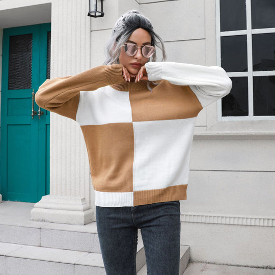 Damen Lässiger Pullover mit Blockstreifen-Design und bequemem Schnitt R&B