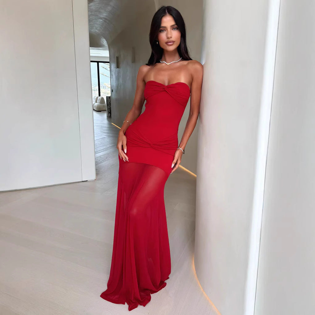 Damen Elegantes Abendkleid mit schulterfreiem Design und figurbetontem Schnitt R&B