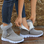 Damen Stylische Winterstiefeletten mit weichem Kunstfell