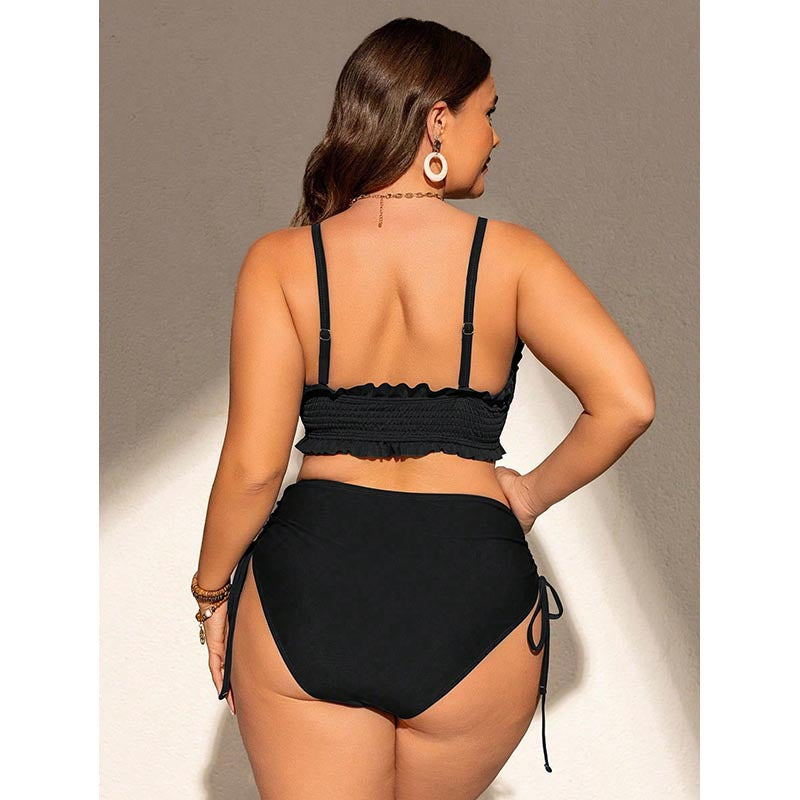 Damen Bandeau-Bikini mit Rüschendetails und verstellbaren Trägern R&B