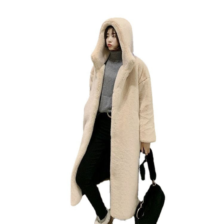 Damen Kuscheliger Oversized-Mantel mit hohem Kragen und Seitentaschen R&B
