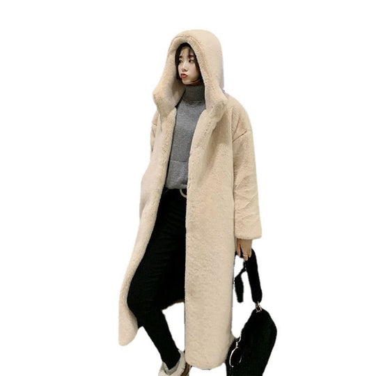 Damen Kuscheliger Oversized-Mantel mit hohem Kragen und Seitentaschen R&B
