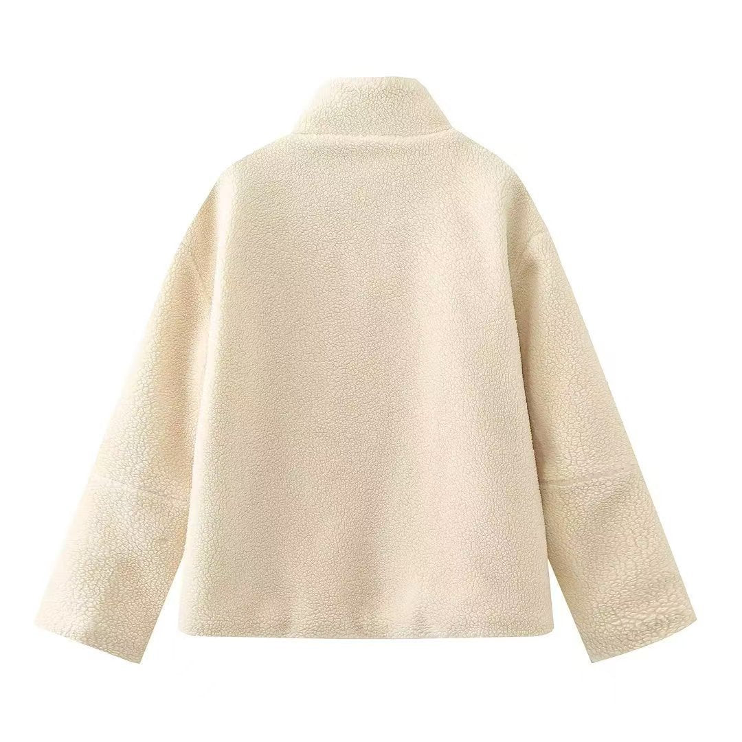 Damen Fleecejacke mit hohem Kragen und Reißverschluss R&B