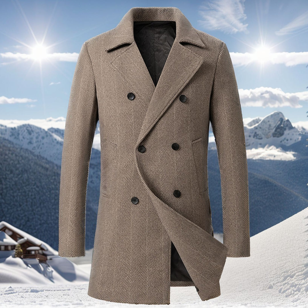 Herren zeitloser Dufflecoat mit elegantem Hahnentrittmuster R&B
