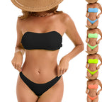 Damen Bandeau-Bikini-Set mit strukturiertem Oberteil und klassischem Schnitt R&B