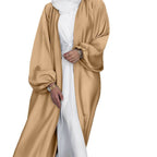 Damen Elegante Satinjacke mit weit geschnittenen Ärmeln R&B