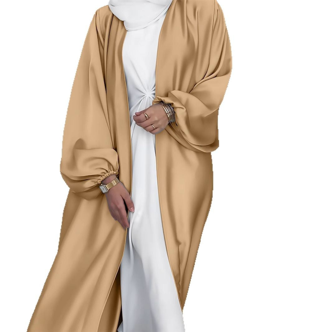 Damen Elegante Satinjacke mit weit geschnittenen Ärmeln R&B