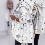 Damen Modische Parka mit floralen Akzenten und verstellbarem Bund R&B