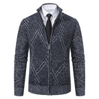 Herren Strickjacke mit modernem Zipper und strukturiertem Design