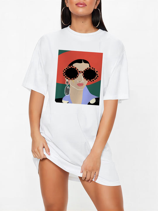 Damen Oversized T-Shirt mit inspirierendem Schriftzug und auffälligem Grafikdesign R&B