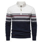 Herren Pullover mit modernem Zipper und attraktiven Farbmustern