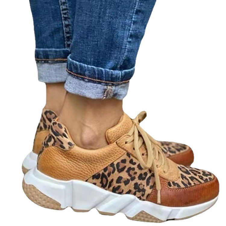 Damen Sneakers im modischen Leoparden-Design mit atmungsaktiver Oberflächenstruktur R&B