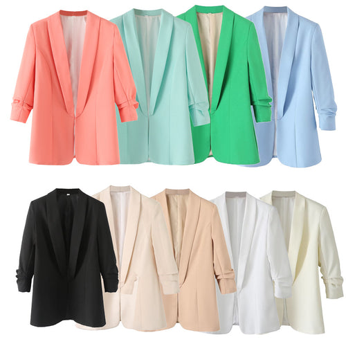 Damen elegante Blazerjacke mit modischem Schnitt und praktischen Taschen R&B