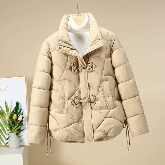 R&B | Puffer-Jacke - Kurzes Modell - Geometrisch Gequiltet - Froschknöpfe - Verstellbarer Saum
