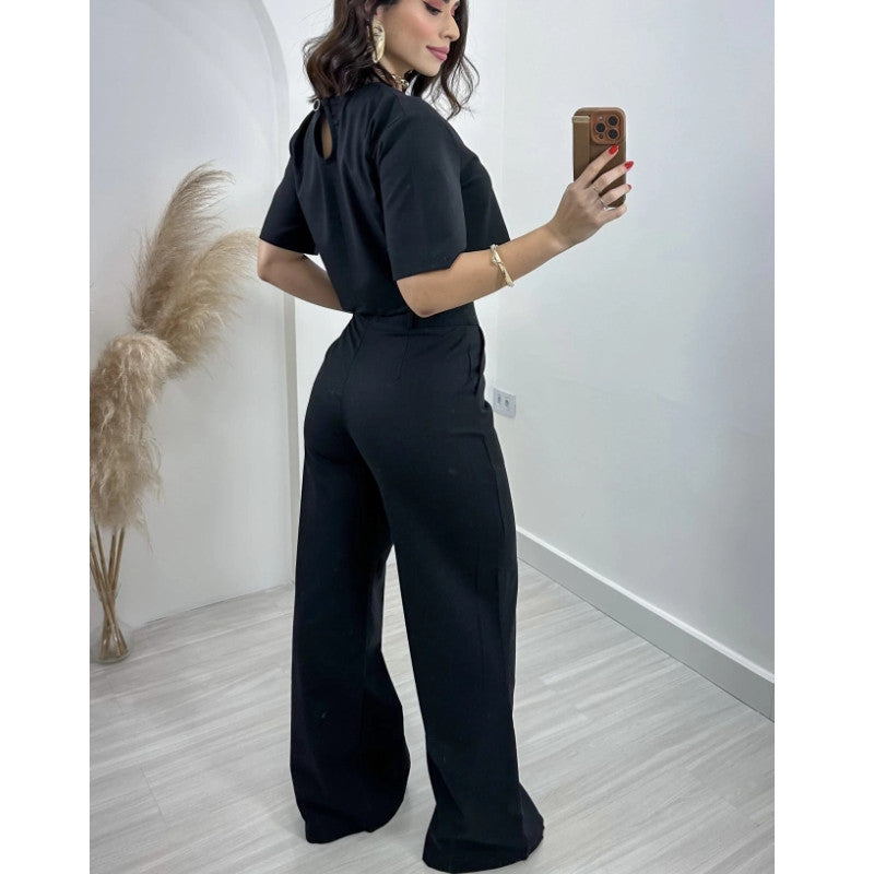 Damen Modisches Crop-Top mit weiter Hose R&B