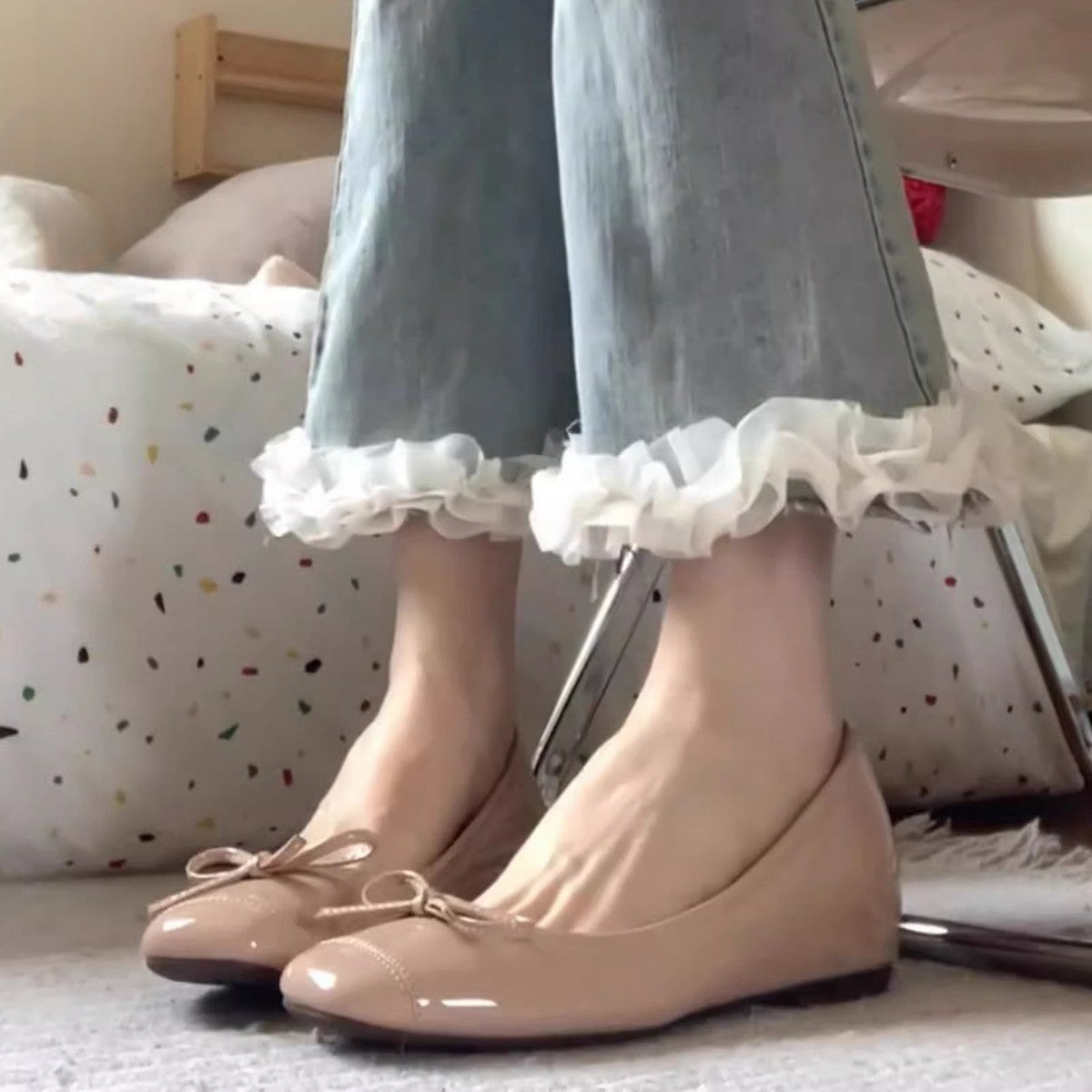 Damen Ballerinas mit verspieltem Schleifen-Design R&B