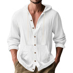 Herren Kapuzenshirt mit Knopfleiste und praktischen Taschen R&B