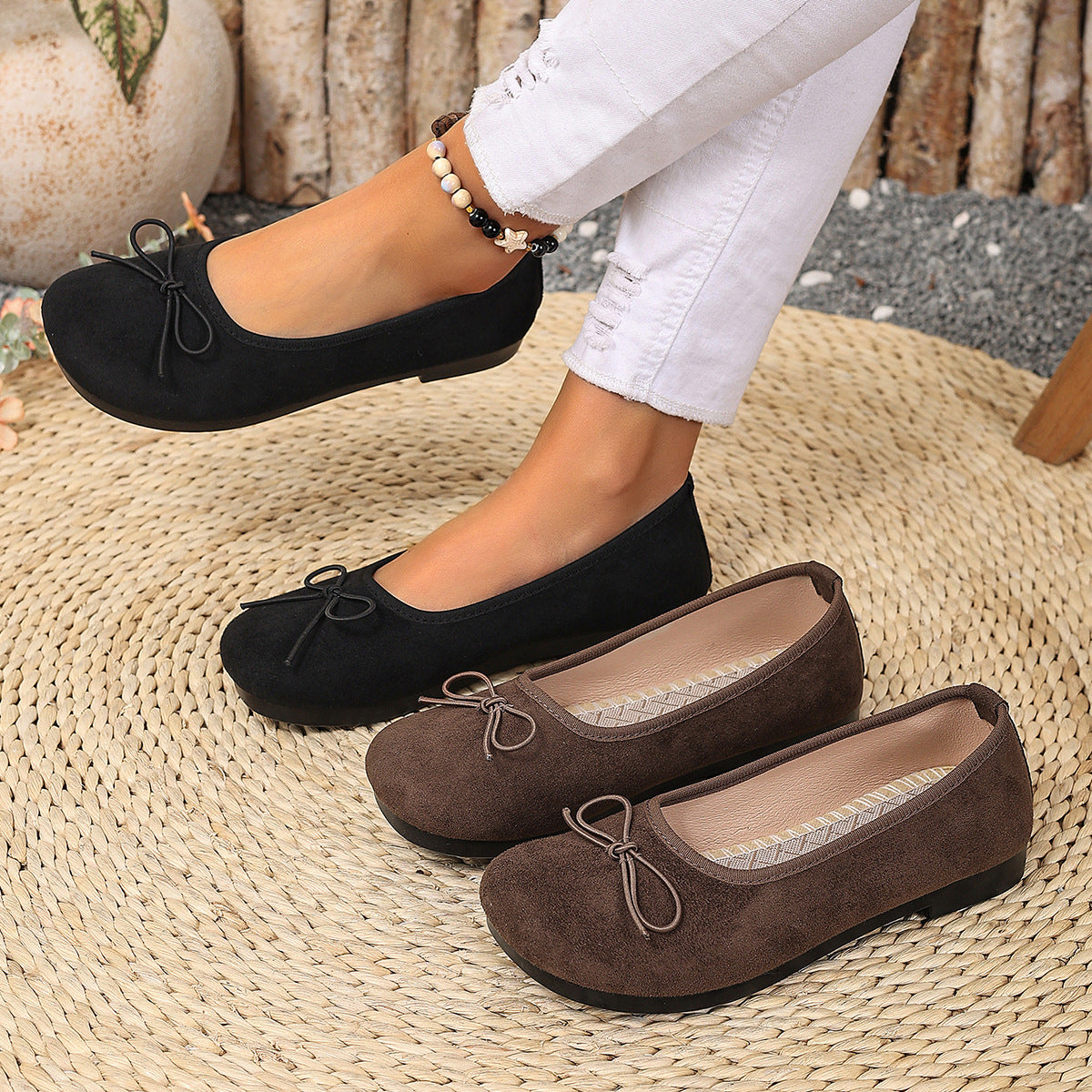 Damen Ballerinas mit feinem Schleifen-Design R&B