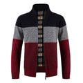 Herren Strickjacke mit modernem Farbblockdesign und kuscheligem Innenfutter R&B