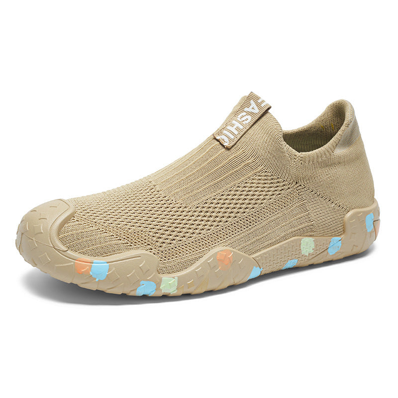 Damen Sportliche Slip-On Sneakers mit atmungsaktiver Strickstruktur und rutschfester Laufsohle R&B