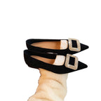 Damen elegante Ballerinas mit funkelnder Schnallenapplikation R&B