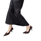 Damen elegante spitze Pumps aus weichem Veloursleder R&B