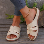 Damen Bequeme Freizeitsandalen mit geflochtenem Riemendesign und ergonomischer Sohle R&B