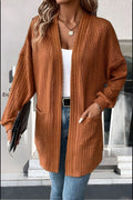 Damen lässige Strickjacke mit Taschen R&B
