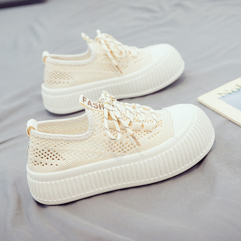 Damen modische und luftige Sneakers mit dicker Sohle R&B