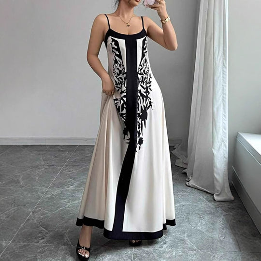 Damen Maxikleid mit floralem Design und seitlichen Schlitzen R&B