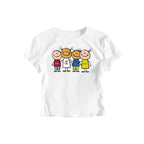 Damen Crop-T-Shirt mit kreativem Kinderzeichnungsmuster R&B