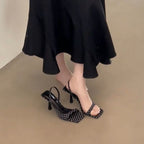 Damen Slingback High Heel Sandalen mit elegantem Punktedesign R&B
