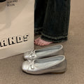Damen Ballerinas mit elegantem Glanz und feiner Schleife R&B