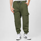 Herren Sportliche Cargo-Jogginghose mit Taschen und elastischem Bund R&B
