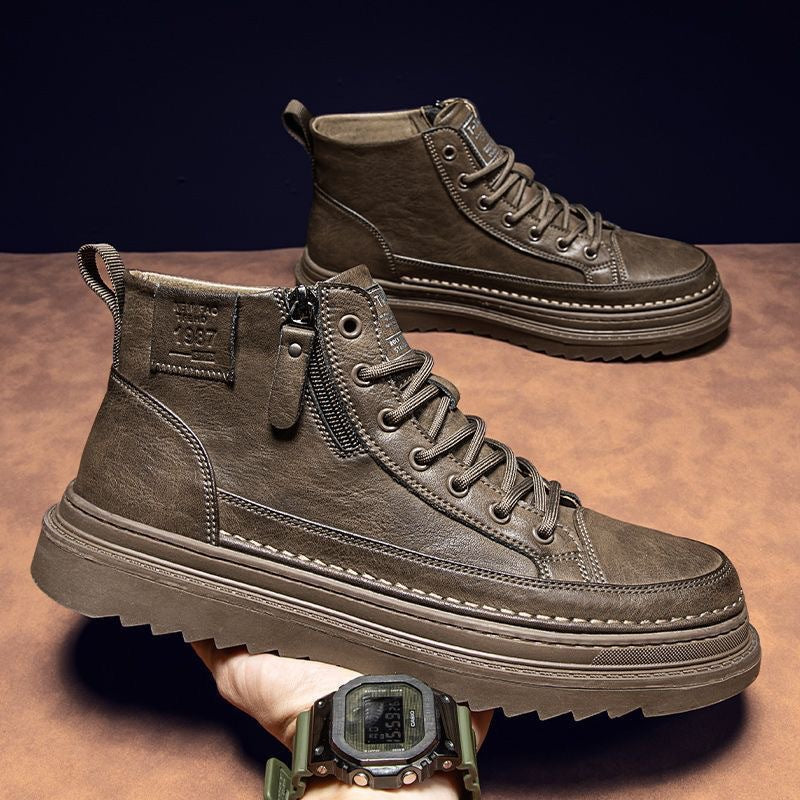 Damen Modische High-Top Stiefel mit rutschfester Sohle und praktischem Reißverschluss