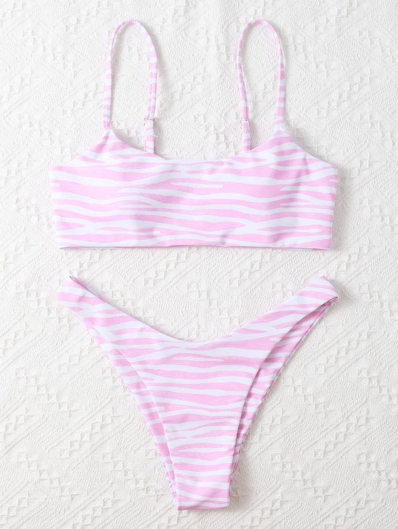Damen Bikini-Set mit zeitgemäßem Zebra-Print R&B