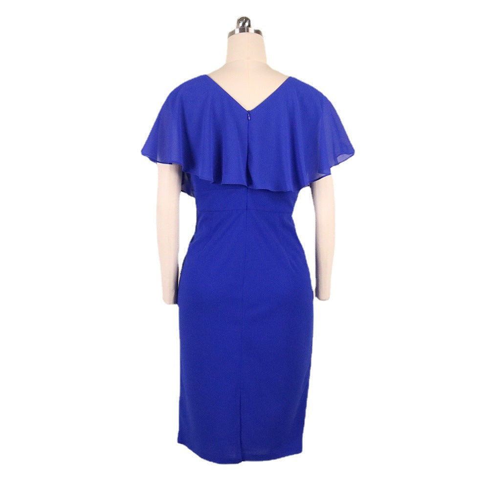 Damen Elegantes Kleid mit schwingenden Volantärmeln R&B