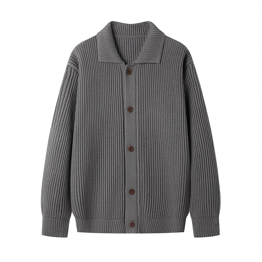 Herren Strickjacke mit sportlichem Design und modischem Schalkragen R&B