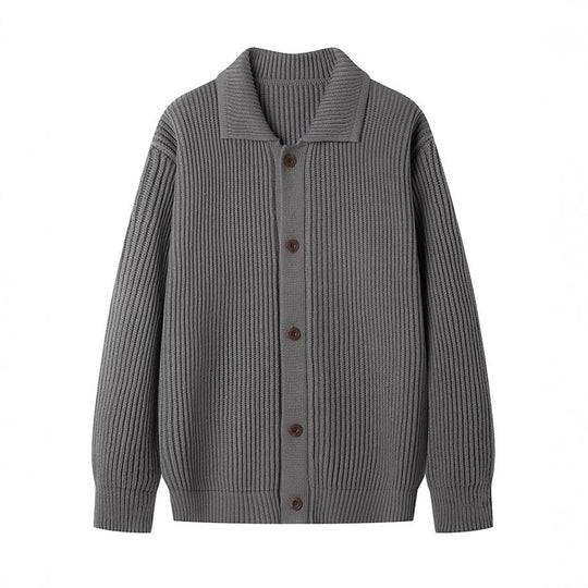 Herren Strickjacke mit sportlichem Design und modischem Schalkragen R&B