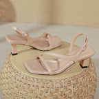 Damen elegante Slingback Sandalen mit designer Riemen und stilvollem Absatz
